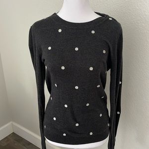 J. Crew gray polkadot, sweater size medium